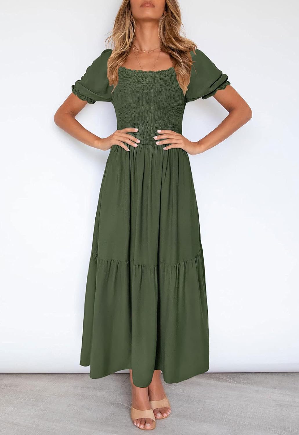 Flowers Print Stylish Dress Long Dress