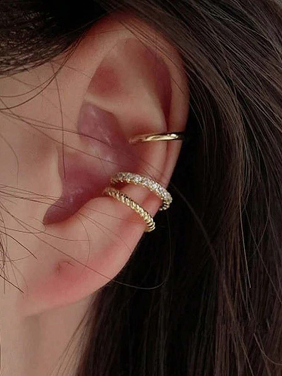 Yellow Gold 3pcs/set Earrings