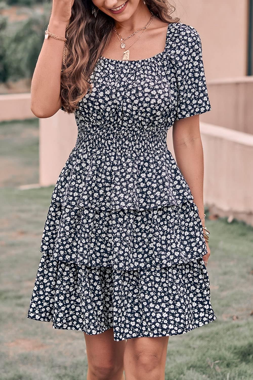 Stylish Printed Summer Short Dress