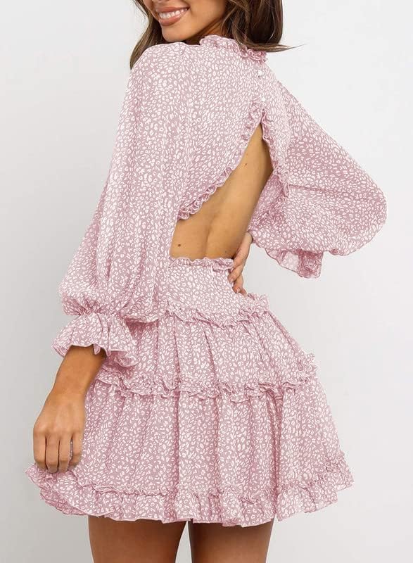 Fancy Floral Print Mini Dress