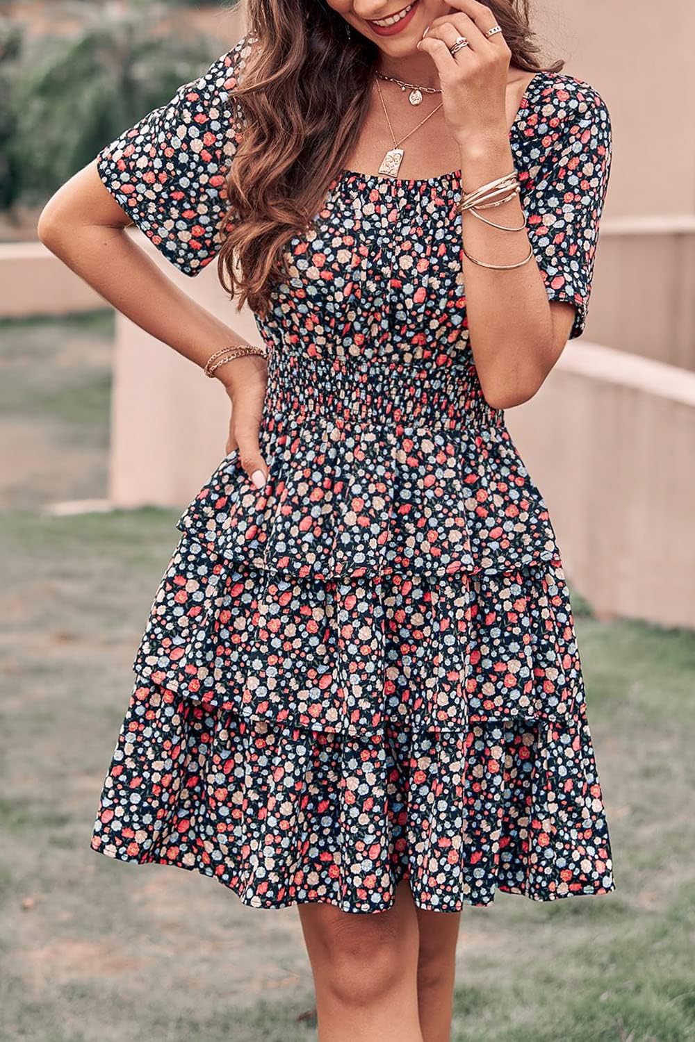 Stylish Printed Summer Short Dress