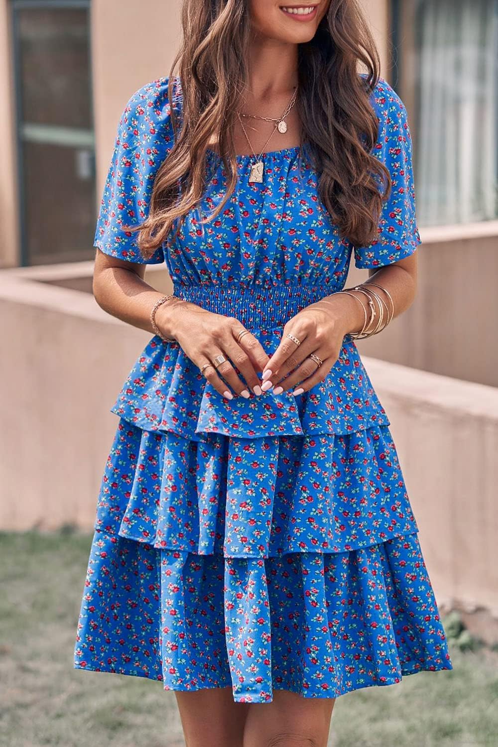 Stylish Printed Summer Short Dress