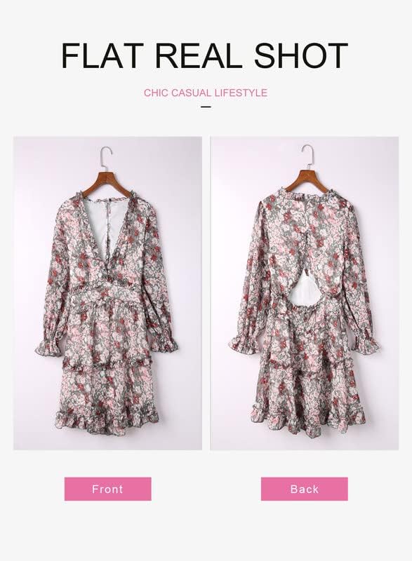 Fancy Floral Print Mini Dress