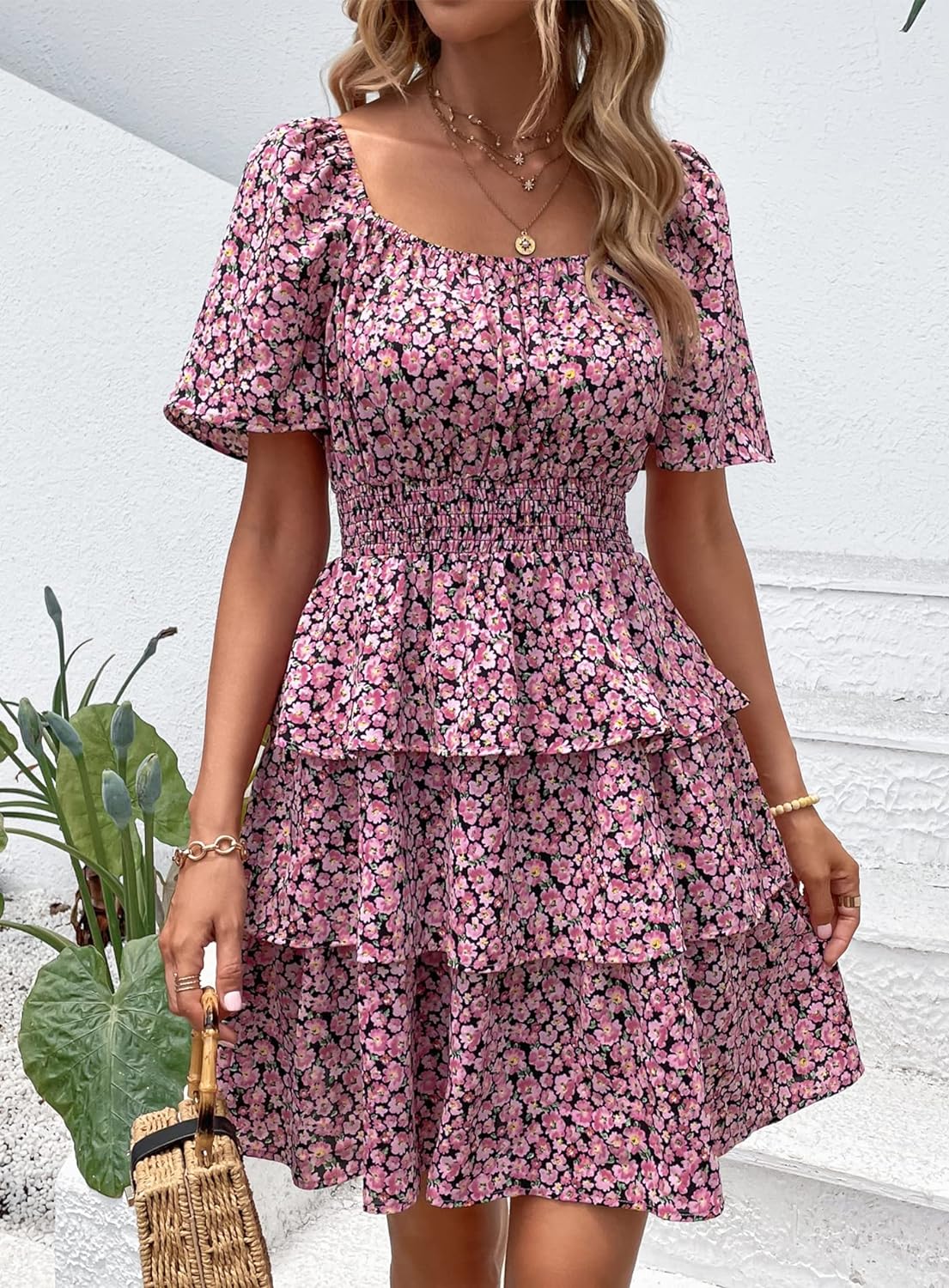 Stylish Printed Summer Short Dress