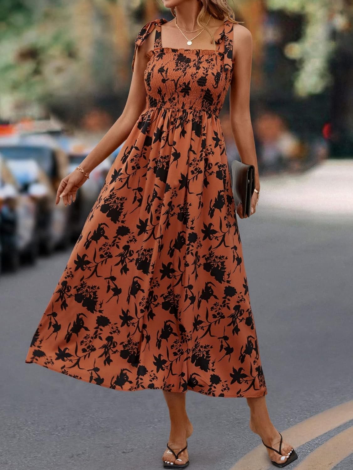 Floral Print Women's Long Dress