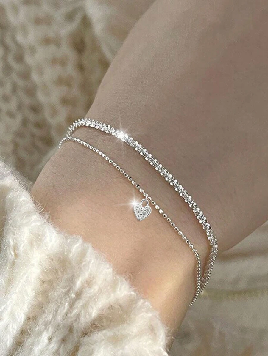 2pcs/set Heart Bracelets
