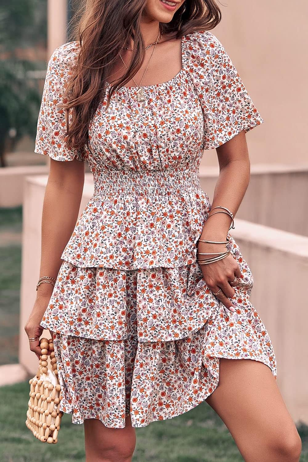 Stylish Printed Summer Short Dress