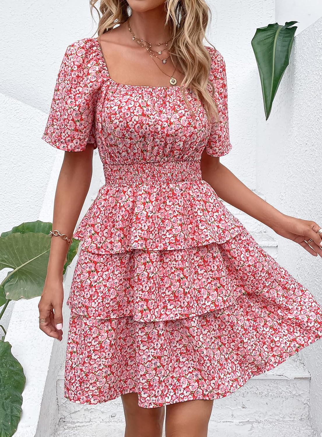 Stylish Printed Summer Short Dress