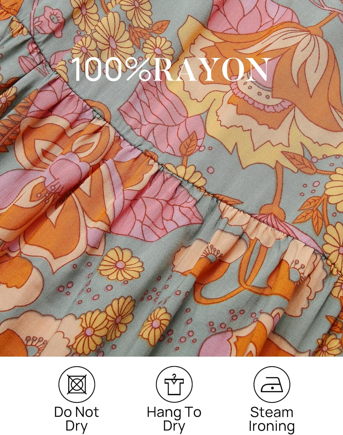 Flowers Print Stylish Dress Long Dress