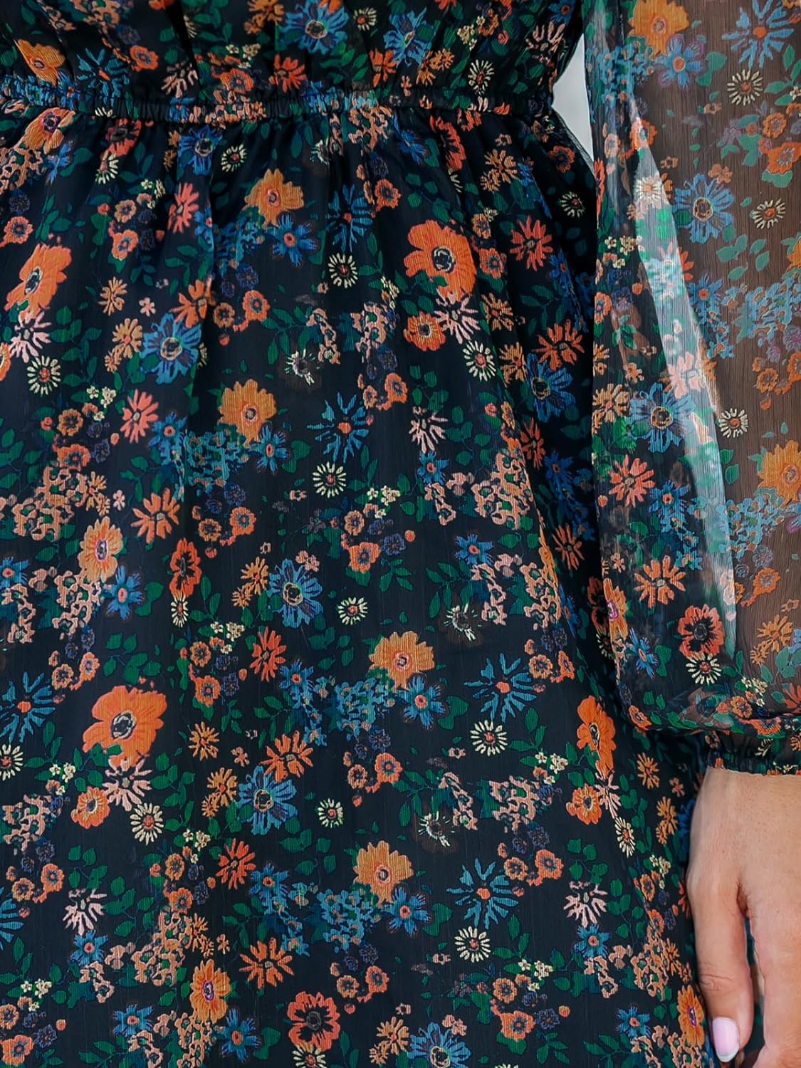 Floral Printed Chiffon Dress