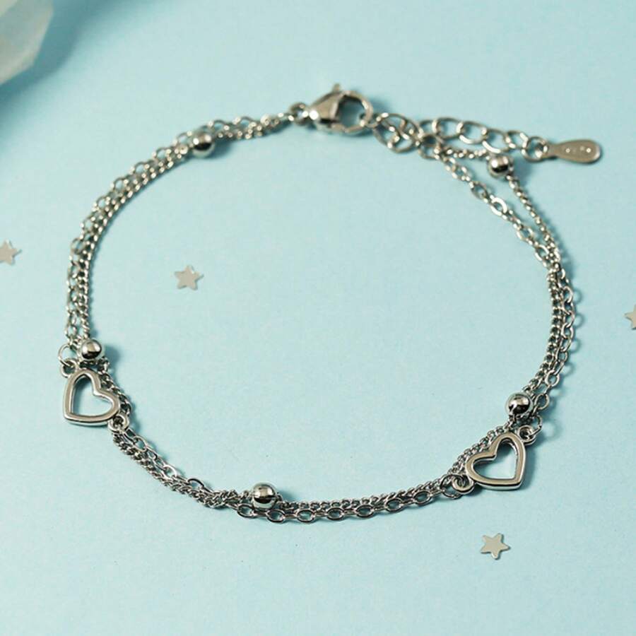 2pcs/set Heart Bracelet