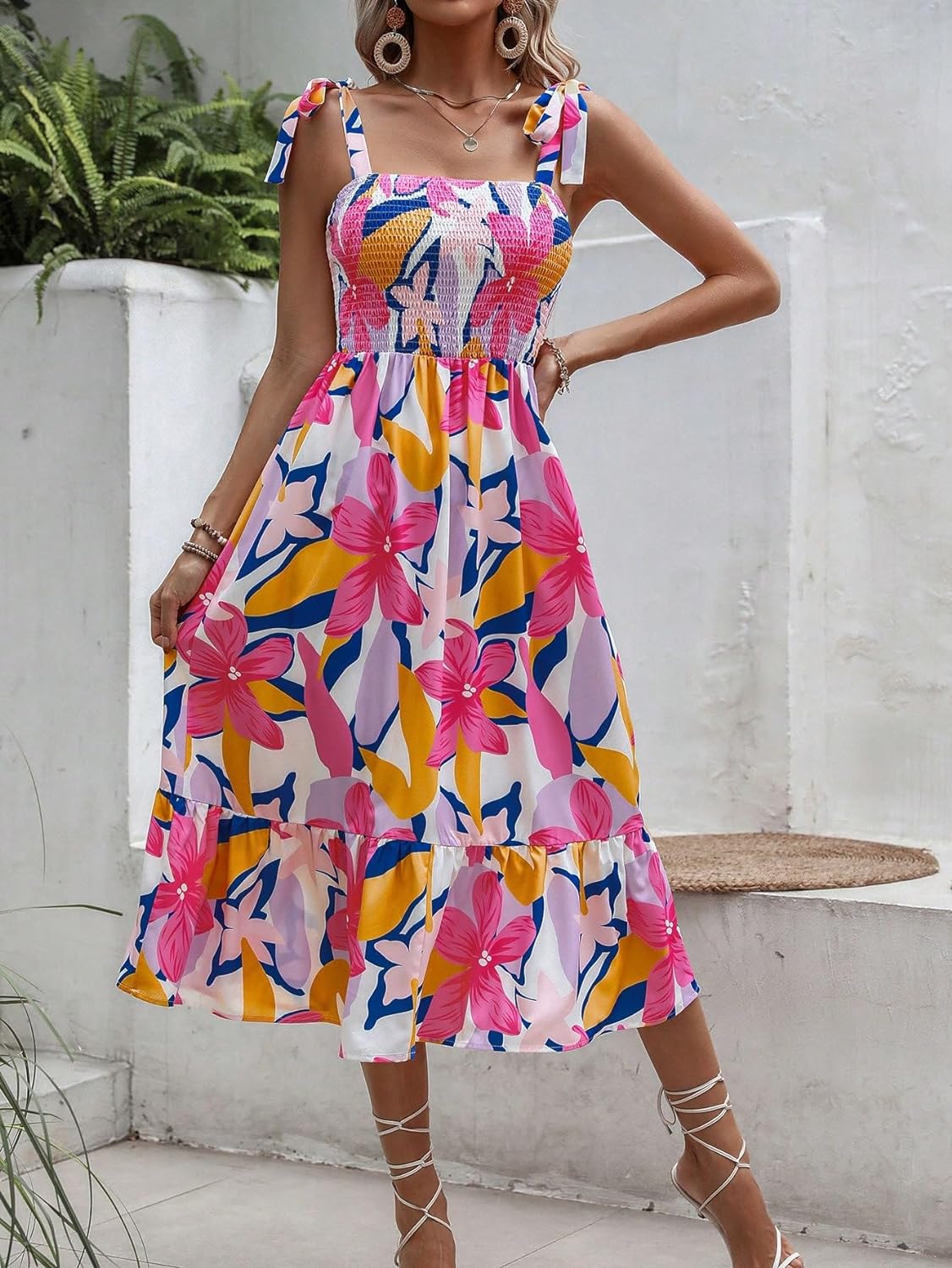 Floral Print Women's Long Dress