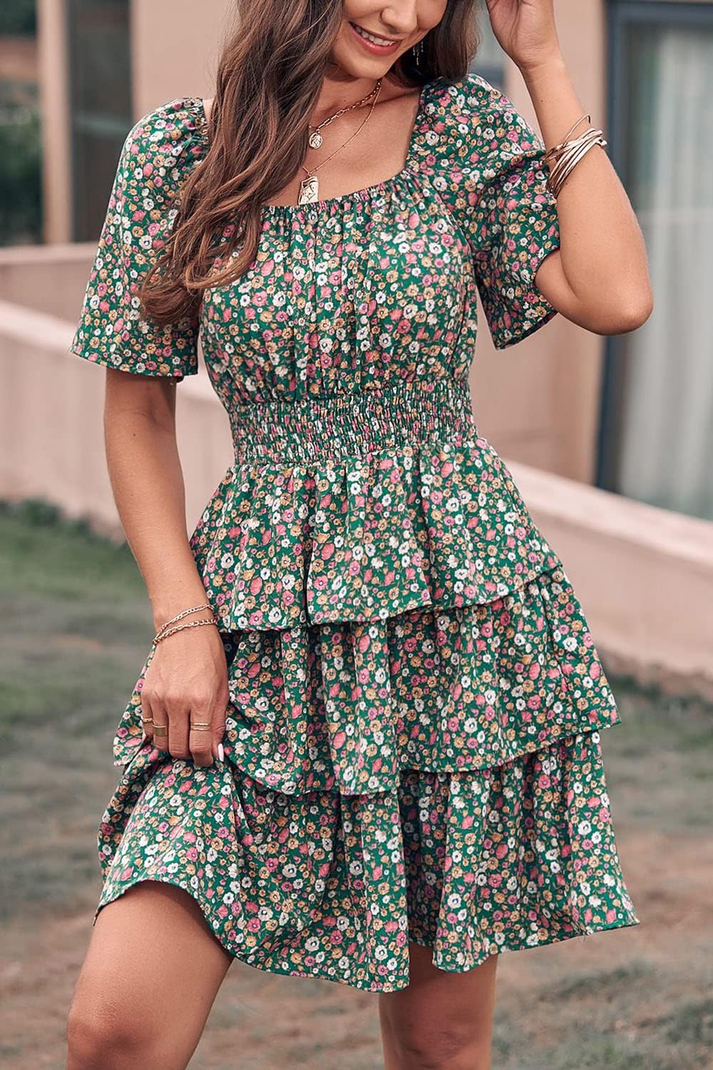 Stylish Printed Summer Short Dress