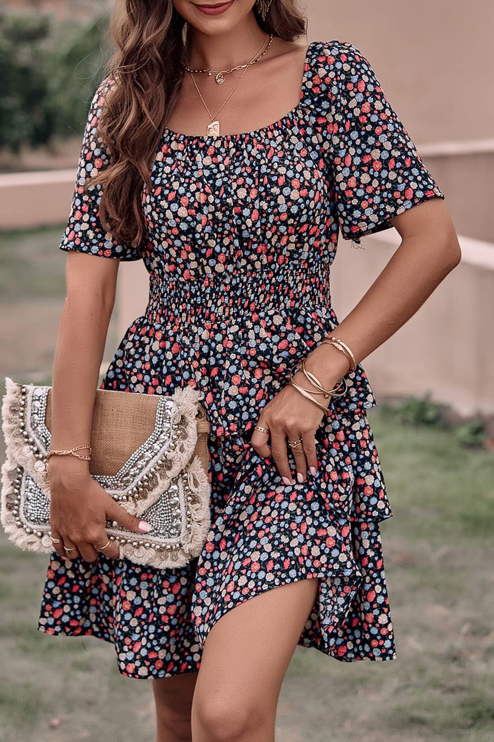 Stylish Printed Summer Short Dress