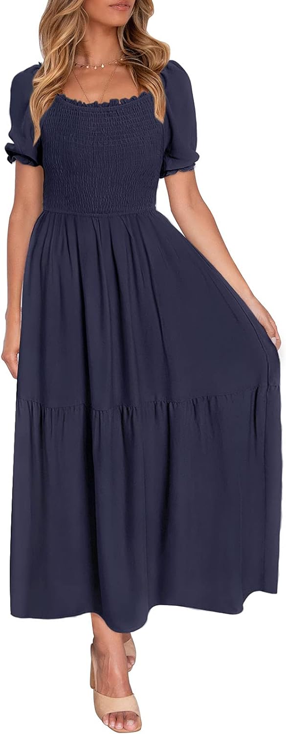 Flowers Print Stylish Dress Long Dress