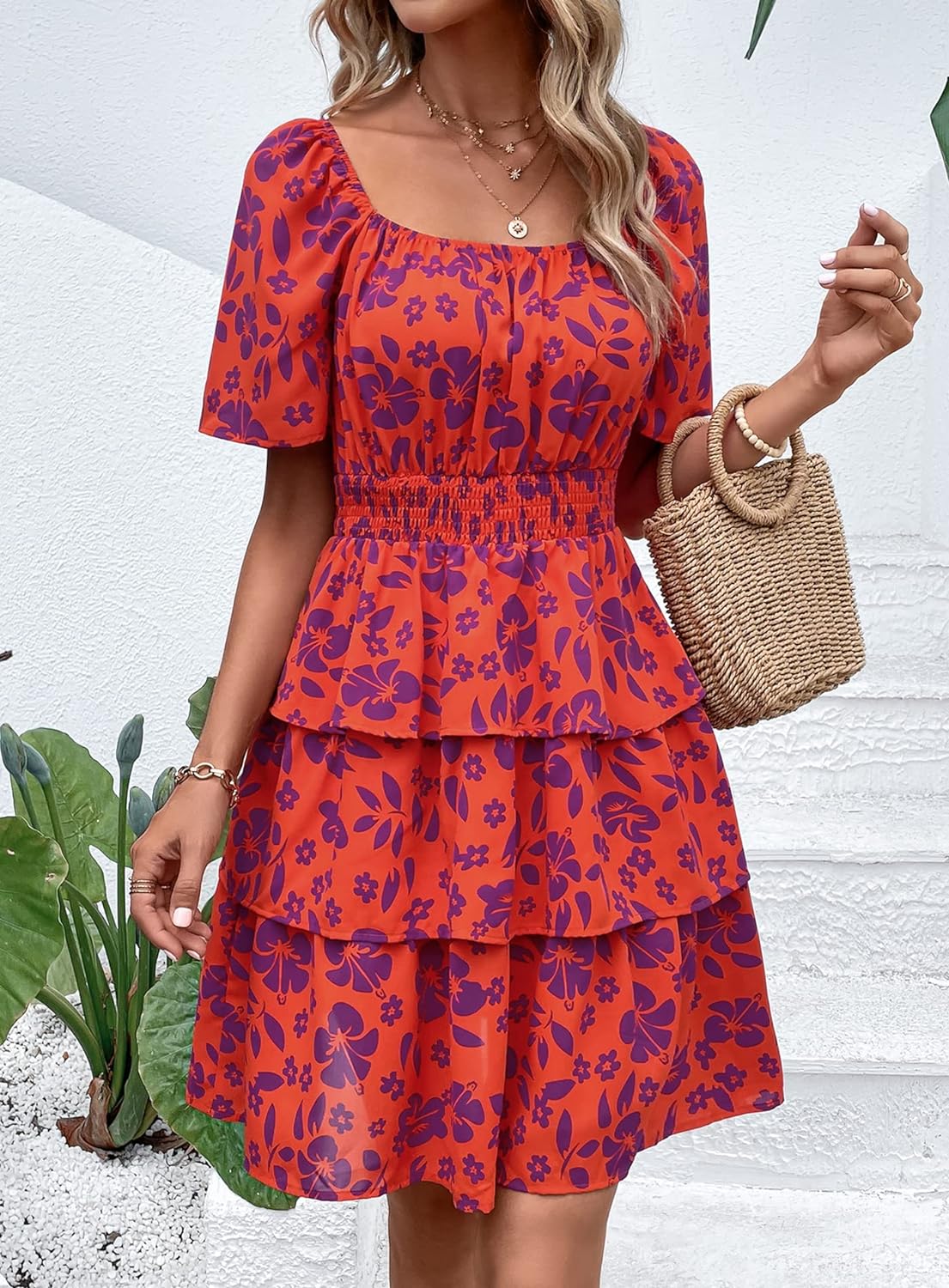 Stylish Printed Summer Short Dress