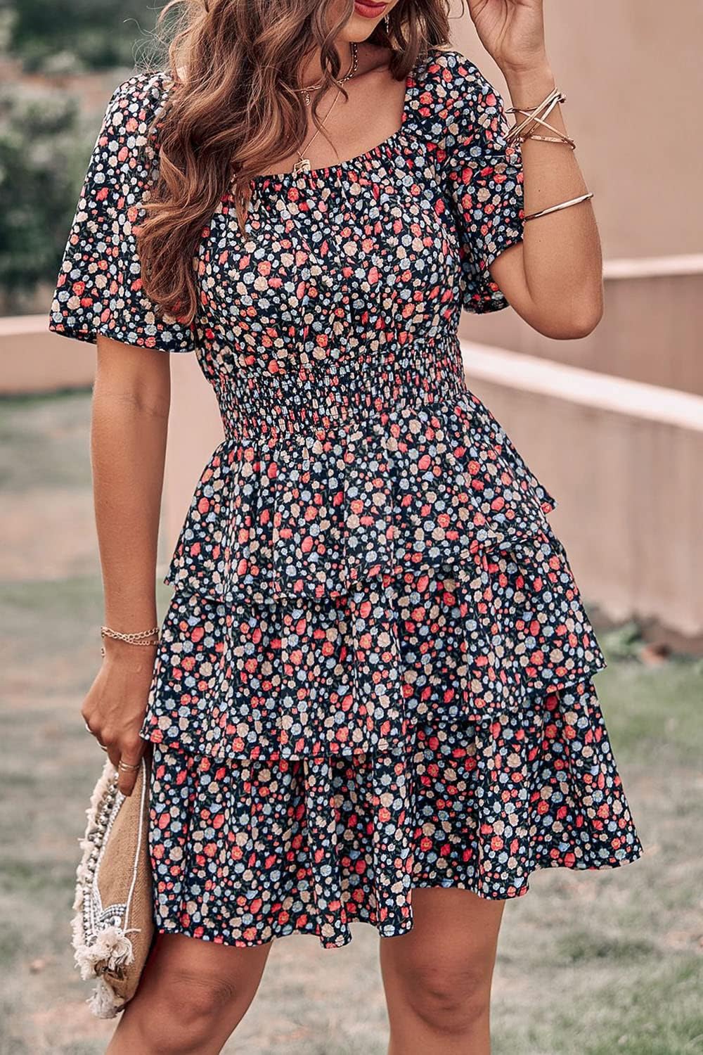 Stylish Printed Summer Short Dress