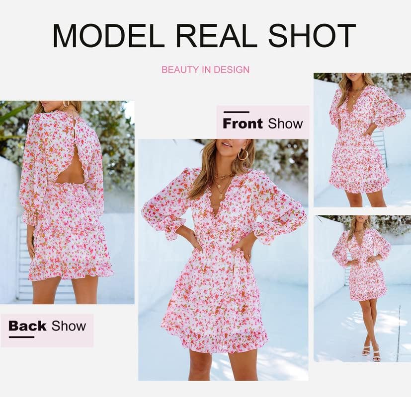 Fancy Floral Print Mini Dress