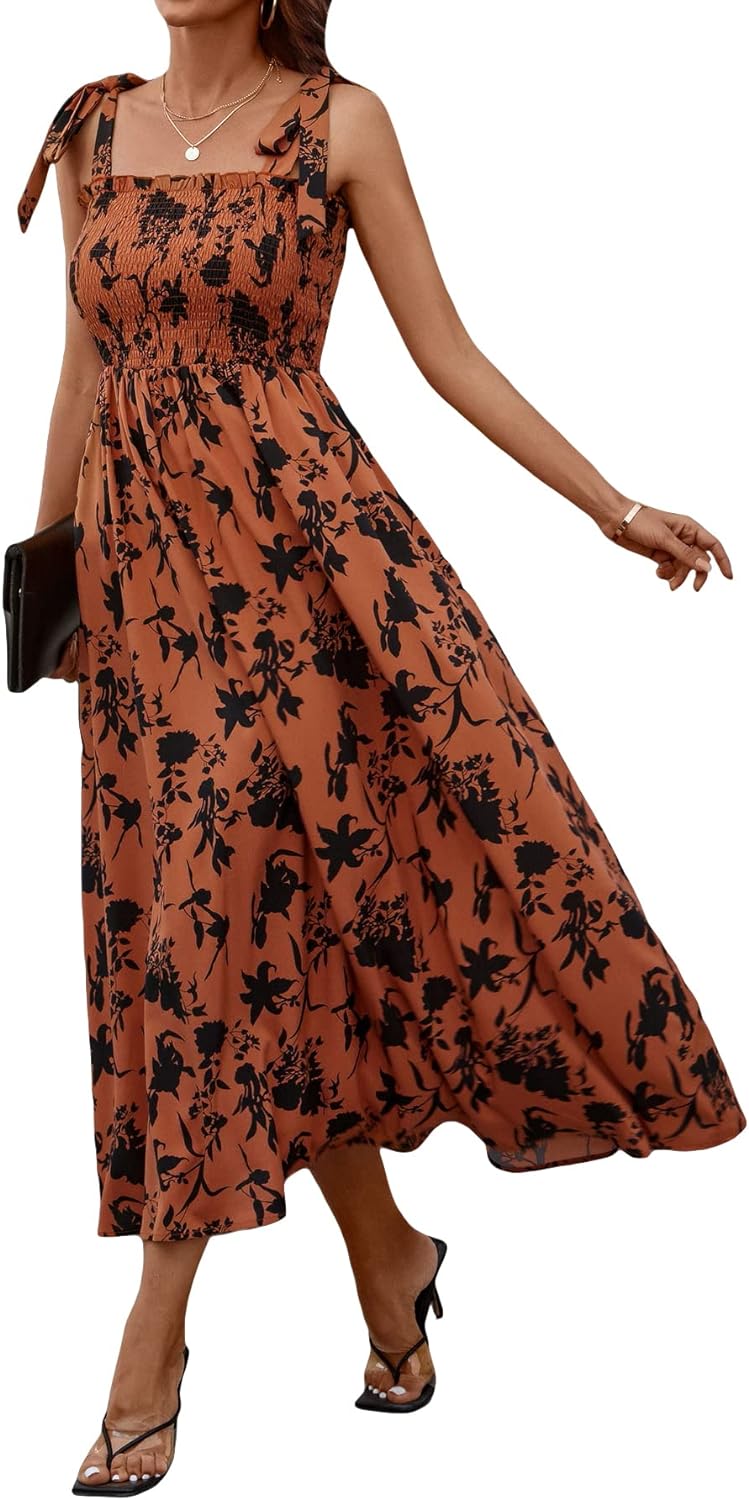Floral Print Women's Long Dress
