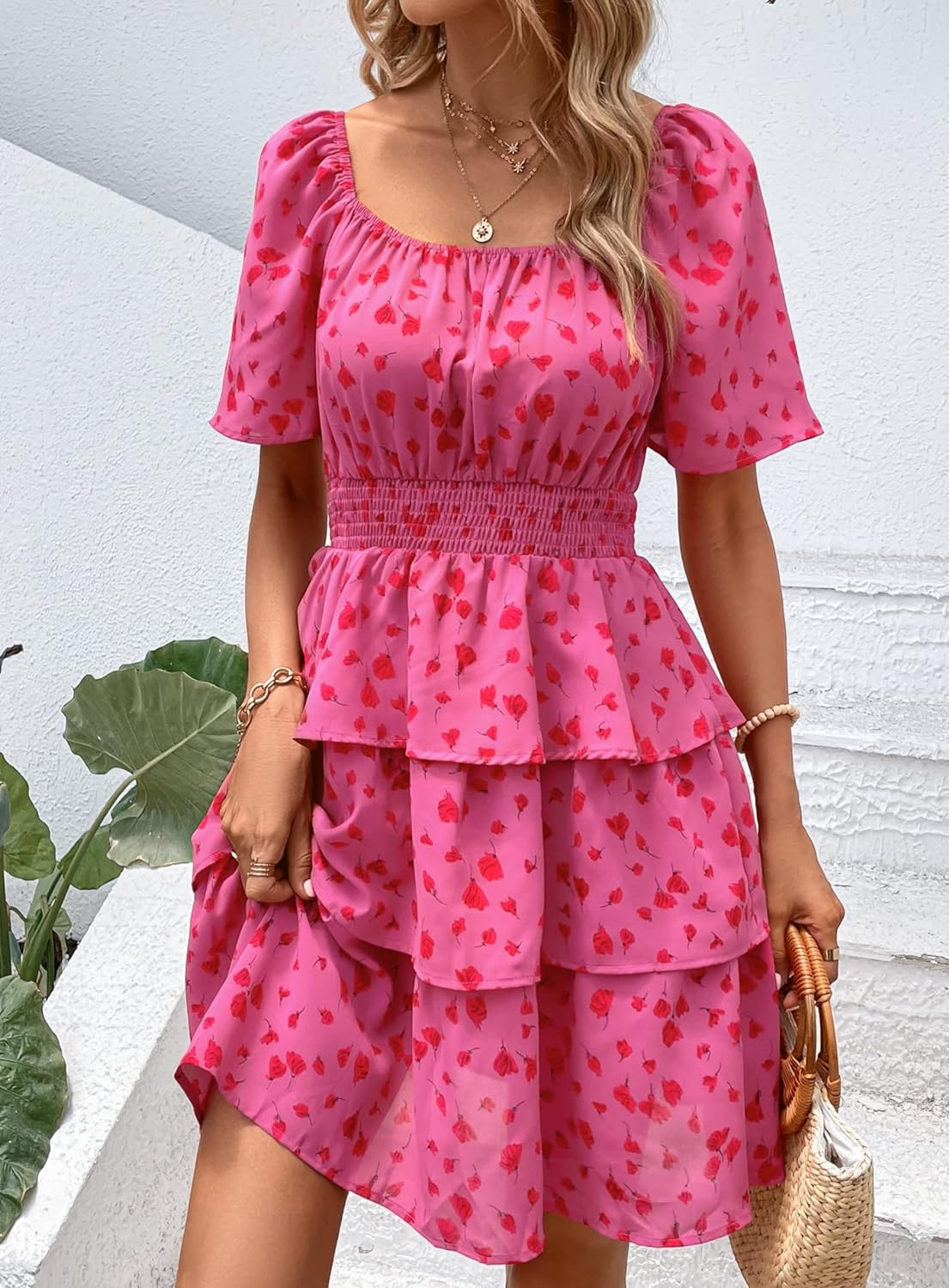 Stylish Printed Summer Short Dress