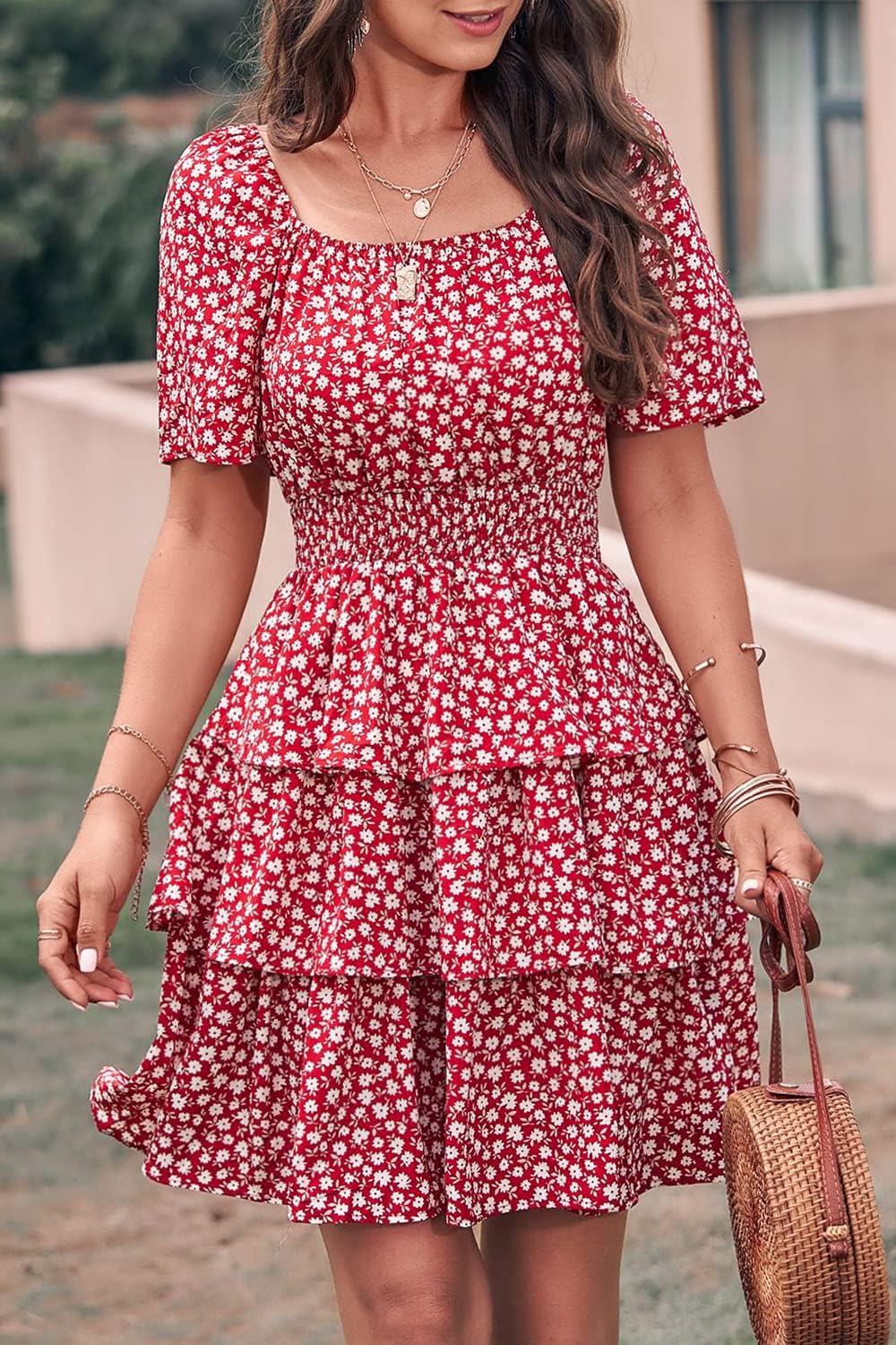 Stylish Printed Summer Short Dress