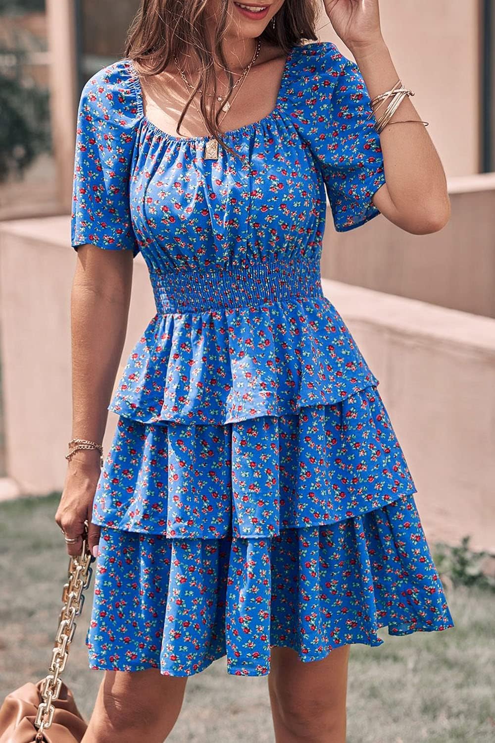 Stylish Printed Summer Short Dress