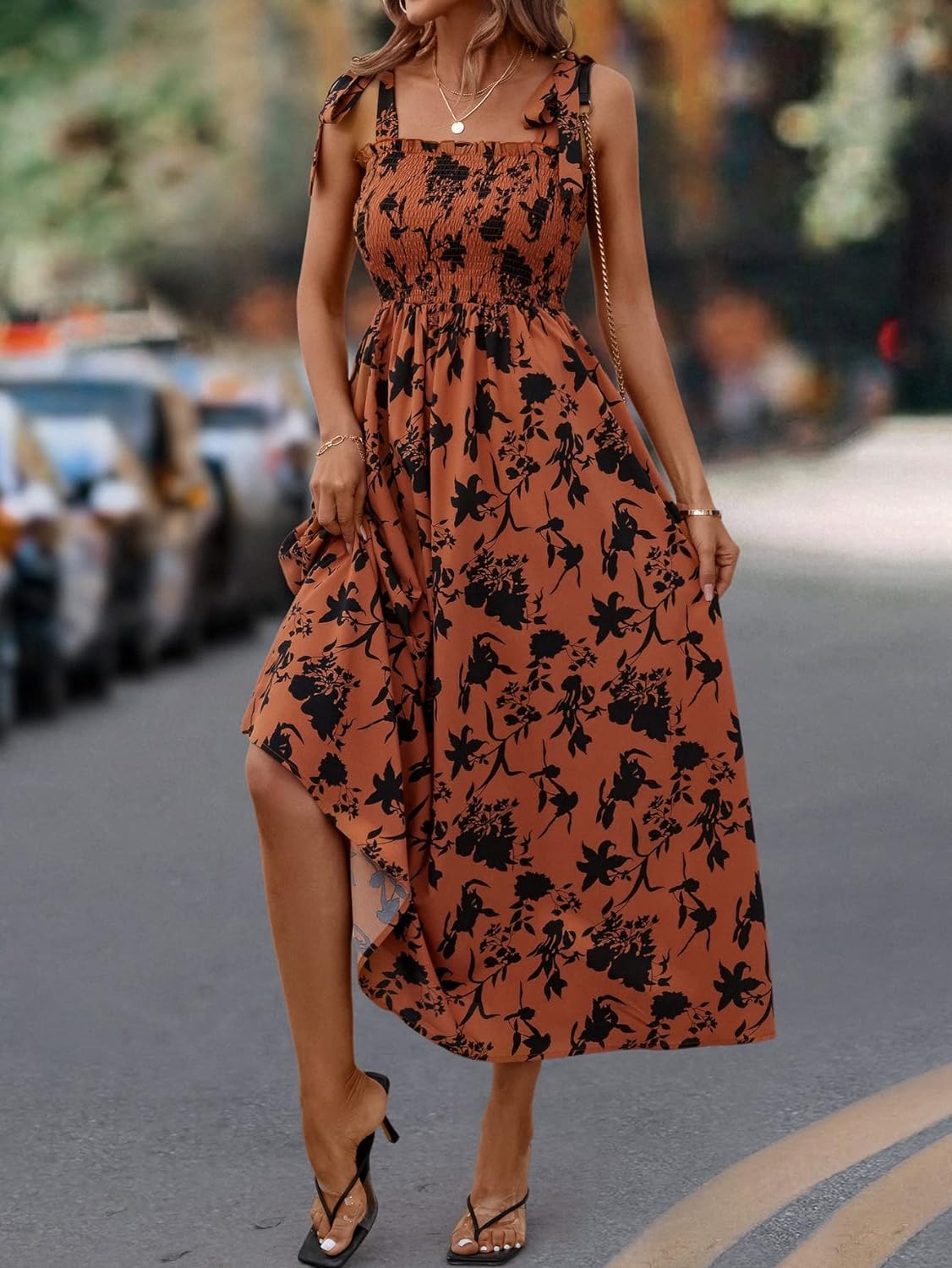 Floral Print Women's Long Dress