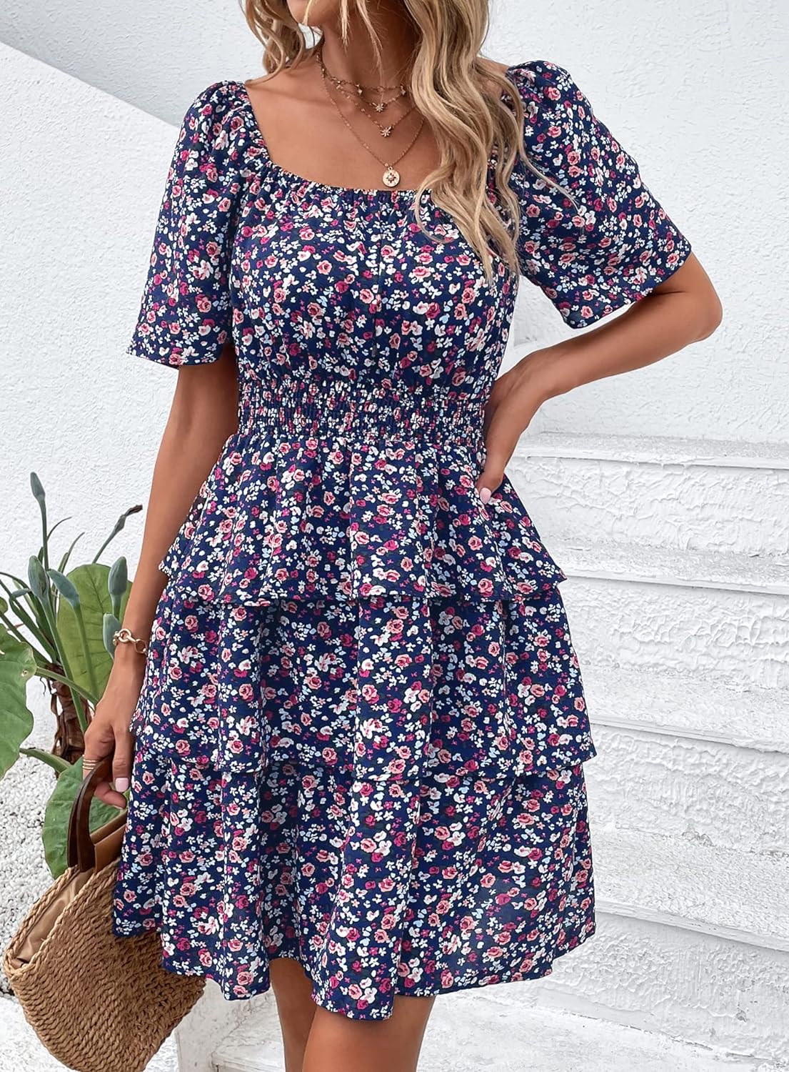 Stylish Printed Summer Short Dress