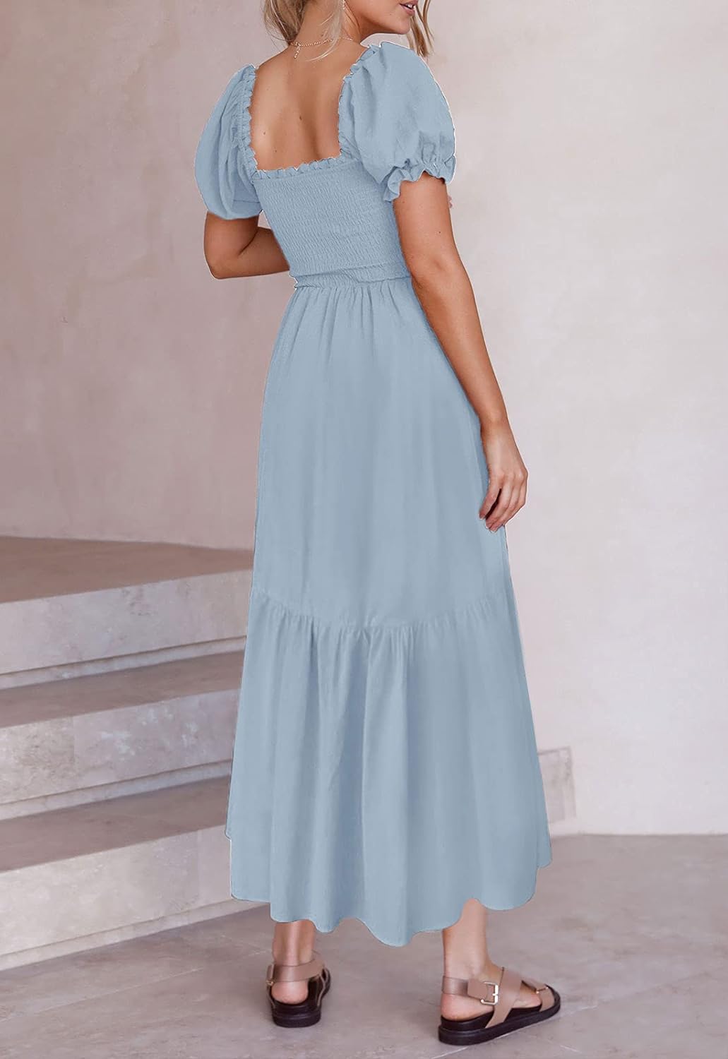 Flowers Print Stylish Dress Long Dress