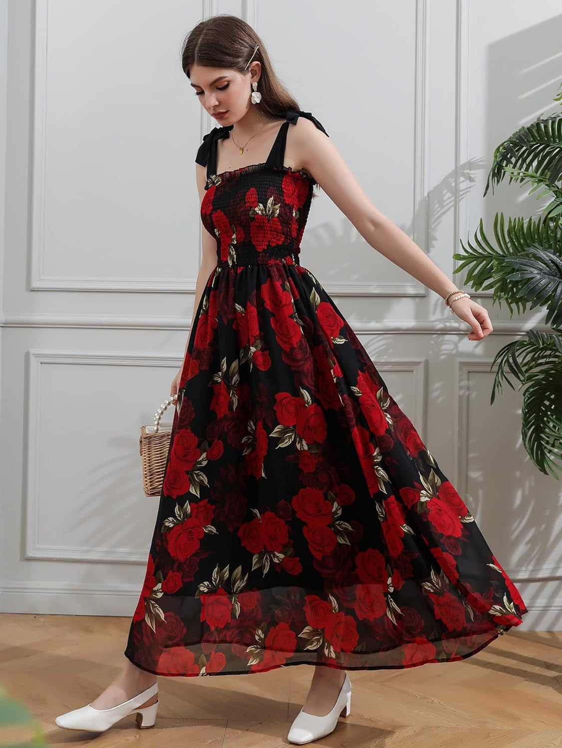 Floral Print Women's Long Dress