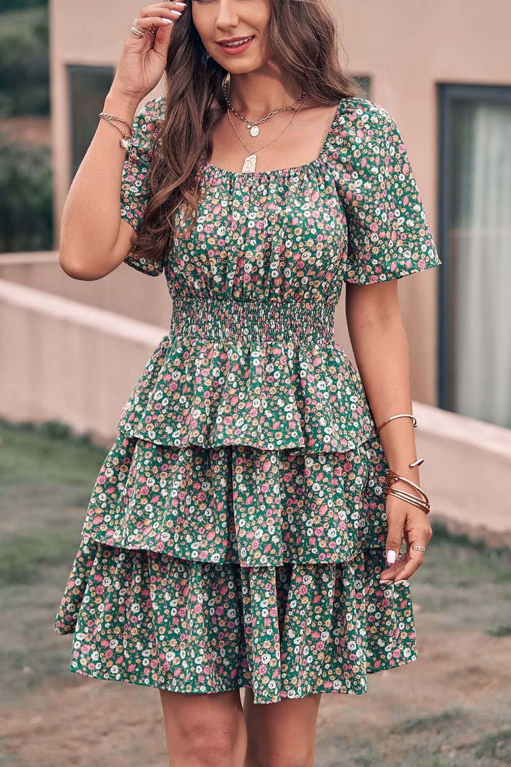 Stylish Printed Summer Short Dress