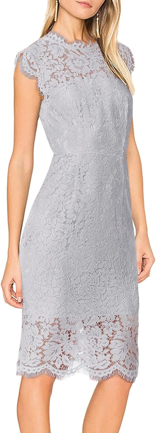 Floral Print Dress with Lace Sleeves for Women