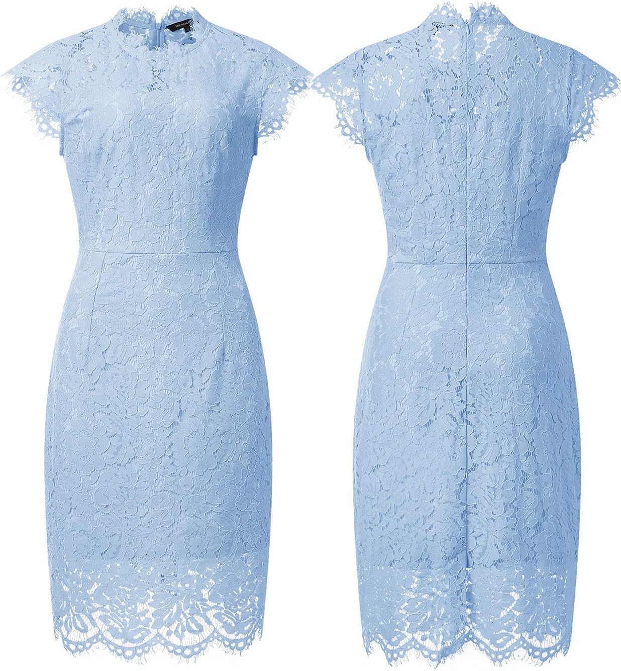 Floral Print Dress with Lace Sleeves for Women