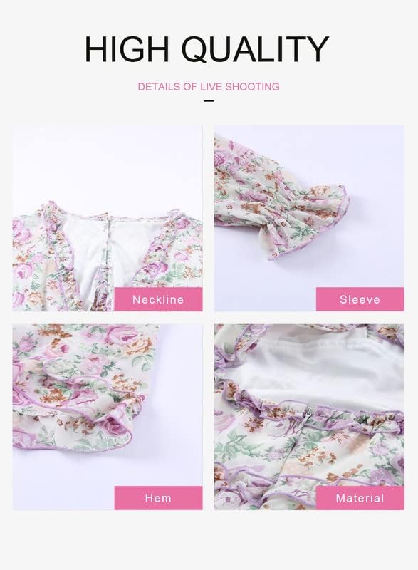 Fancy Floral Print Mini Dress