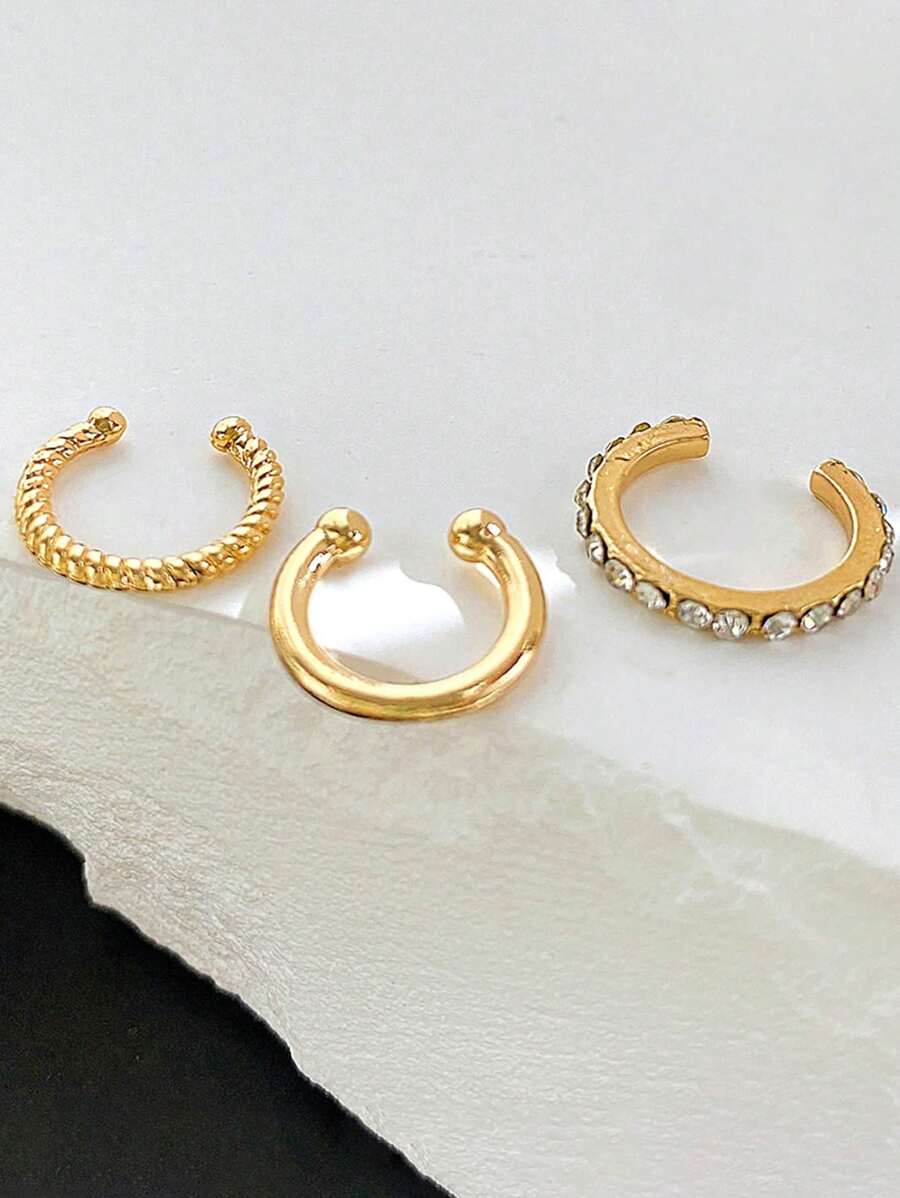 Yellow Gold 3pcs/set Earrings