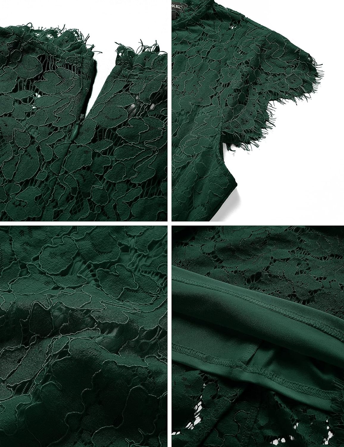 Floral Print Dress with Lace Sleeves for Women