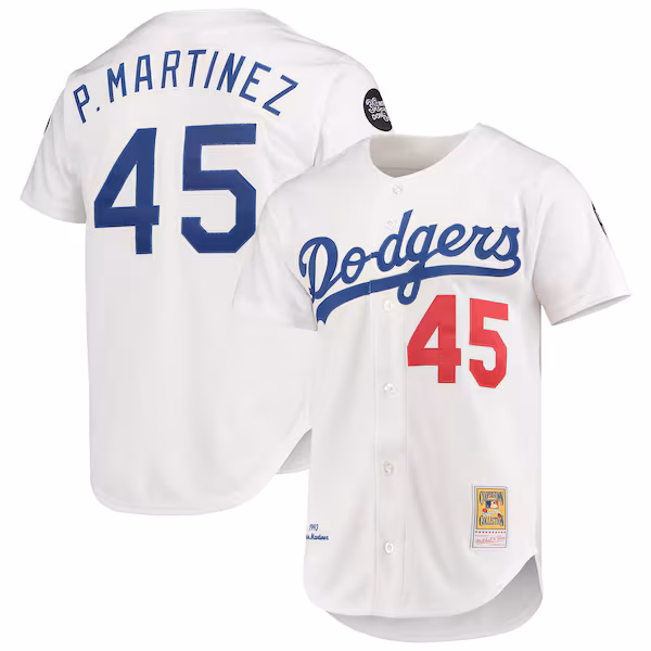 Pedro Martinez Los Angeles Dodgers Mitchell & Ness 1993 Cooperstown Collection Home Authentic Jersey - White