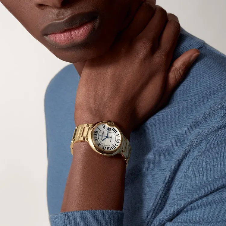 BALLON BLEU DE CARTIER WATCH 36 mm, mechanical movement with automatic winding, yellow gold