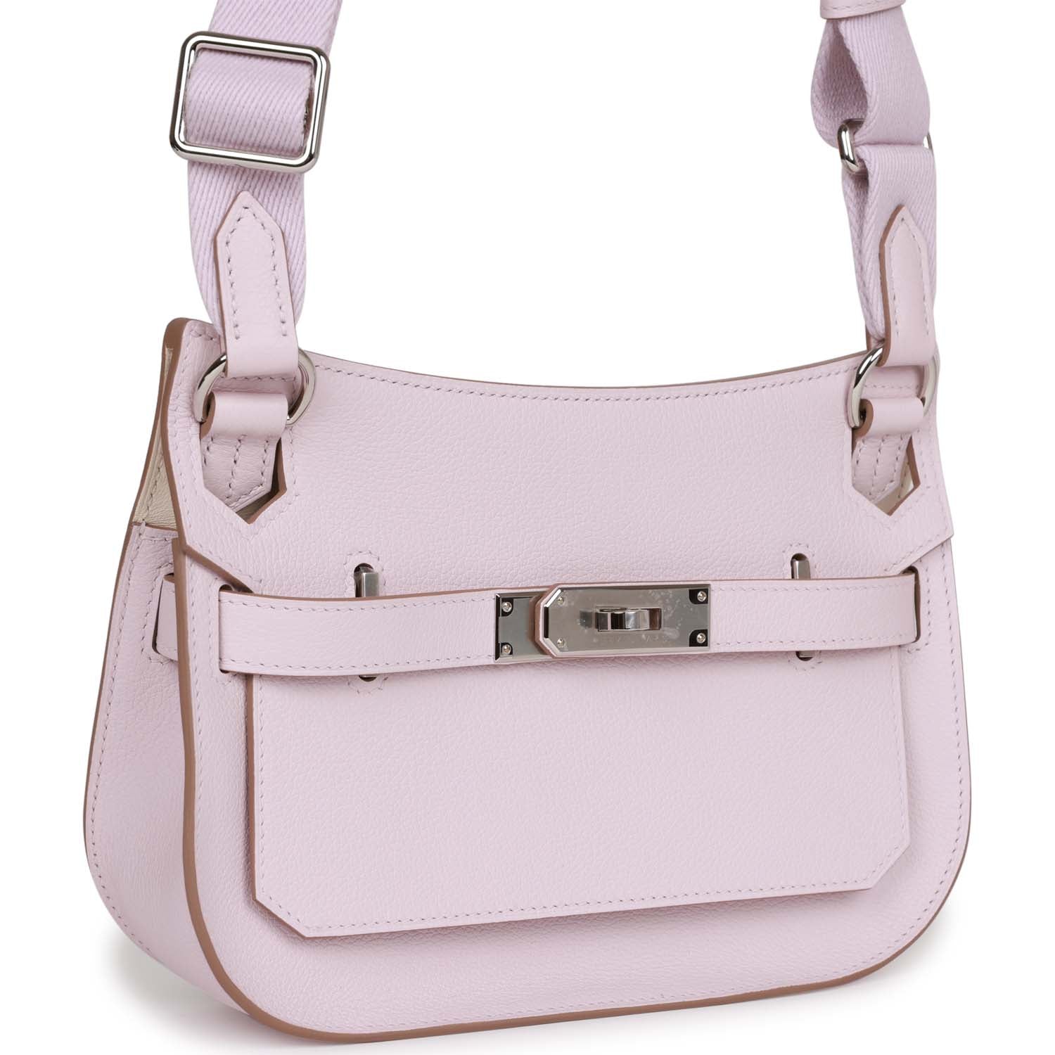 Hermes Mini Jypsiere Mauve Pale Verso Evercolor Palladium Hardware