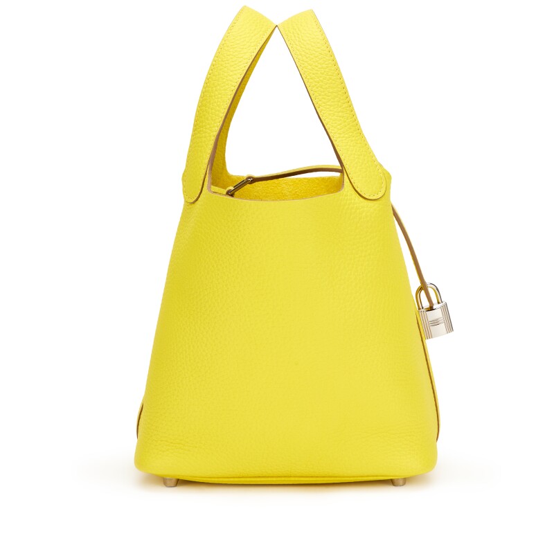 Hermes Lime Clemence Picotin Lock 18 Palladium Hardware