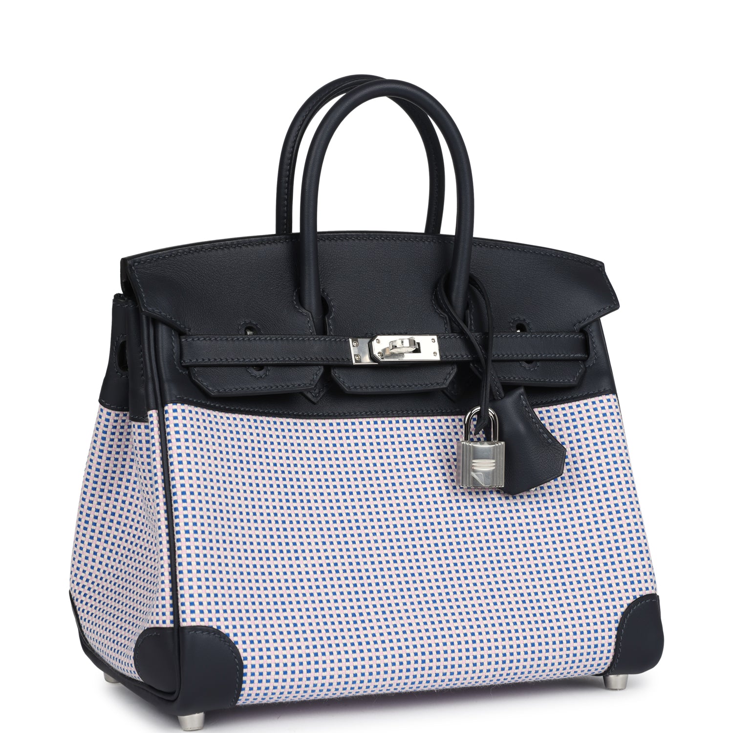 Hermes Birkin Quadrille 25 Caban Swift and Toile Palladium Hardware