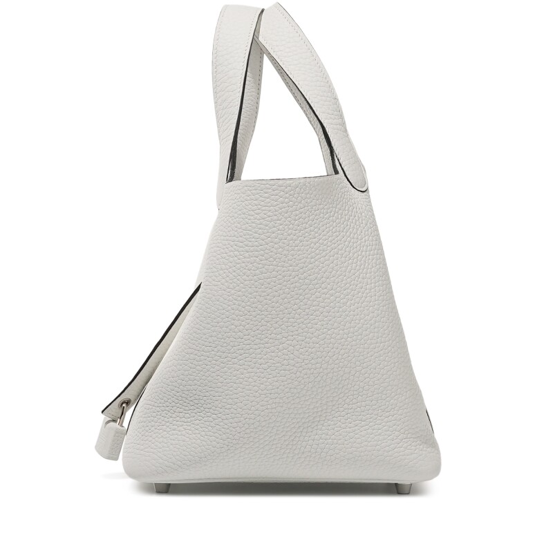 Hermes New White Clemence Picotin Lock 18 Palladium Hardware