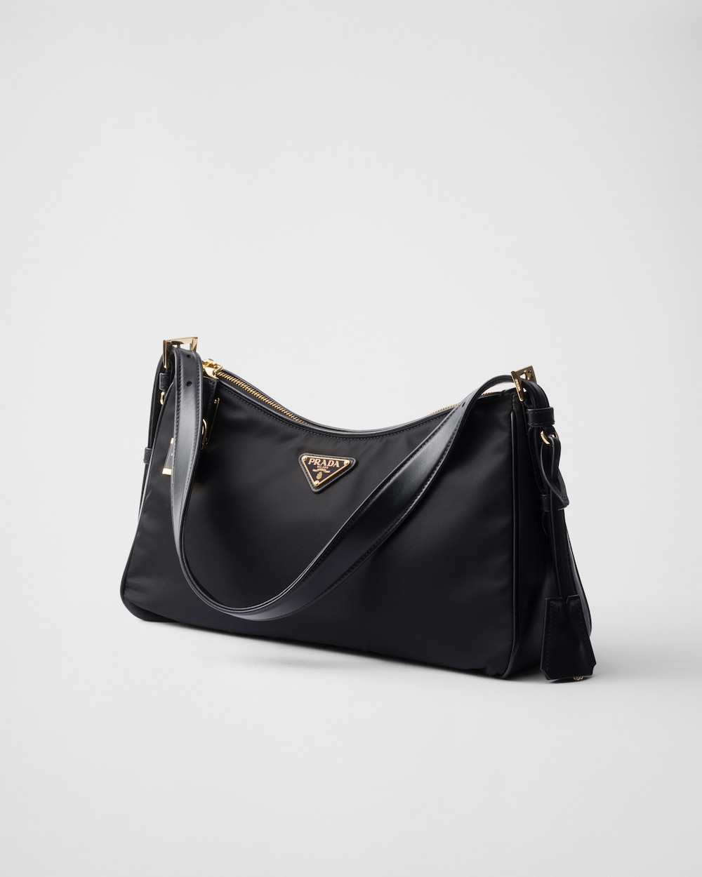 Prada Aim??e Large Re-Nylon and Leather Shoulder Bag With Padlock