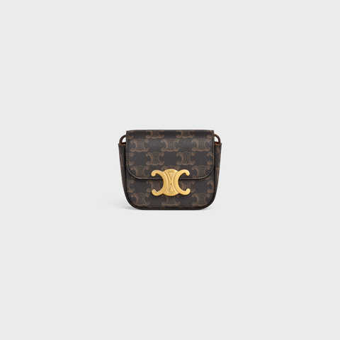 MINI CLAUDE IN TRIOMPHE CANVAS AND CALFSKIN TAN