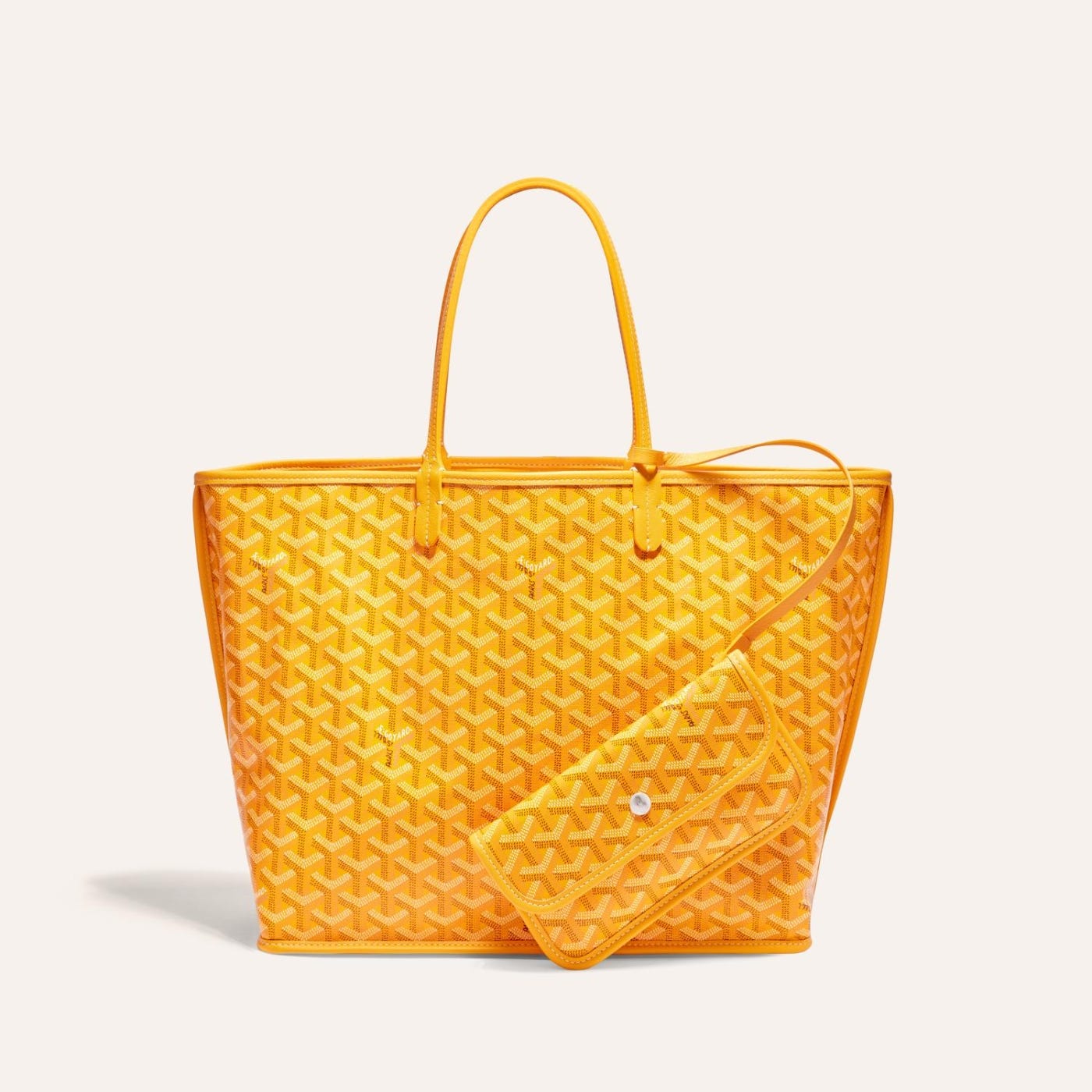 Goyard Goyardine Yellow Anjou PM Reversible Tote Palladium Hardware