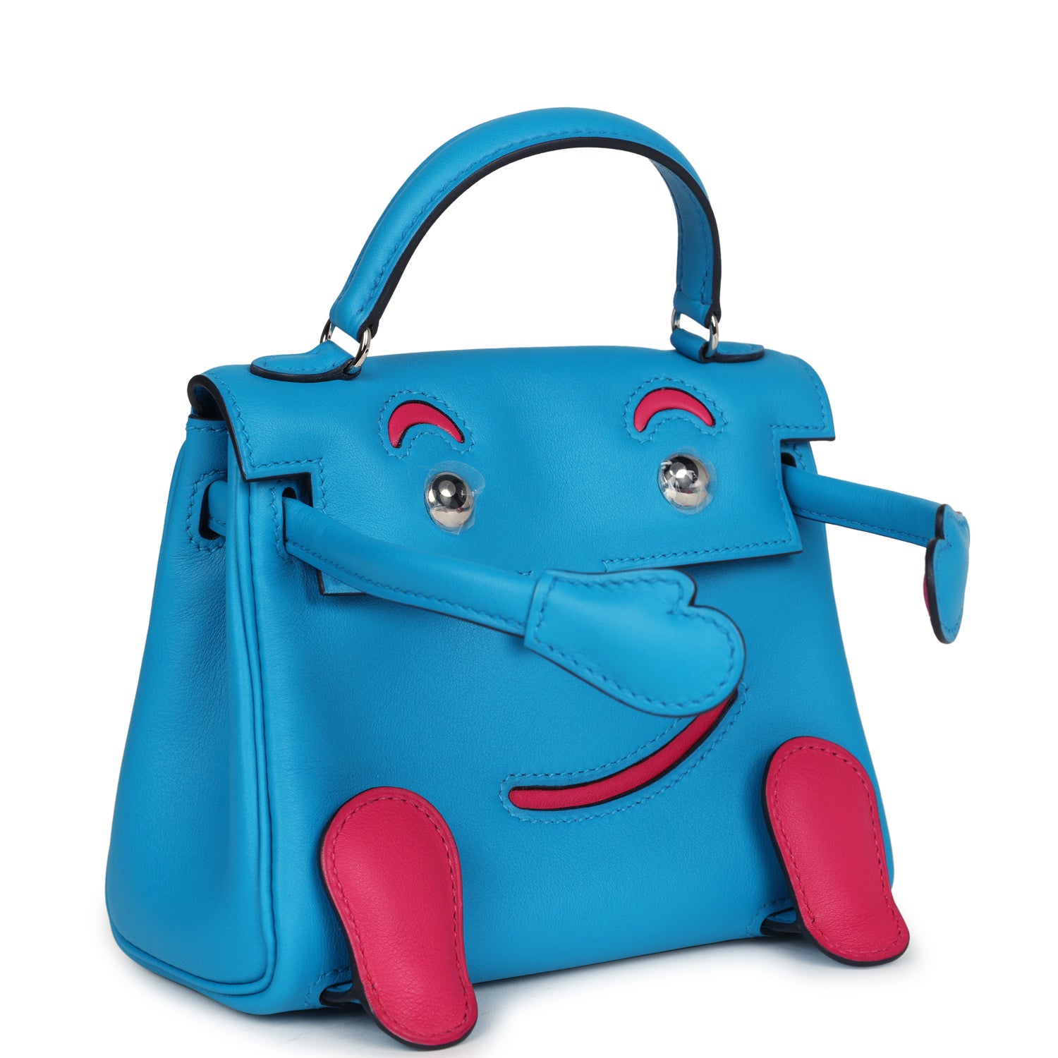 Hermes “Quelle Idolle” Kelly Doll Bleu Frida and Rose Extreme Swift Palladium Hardware
