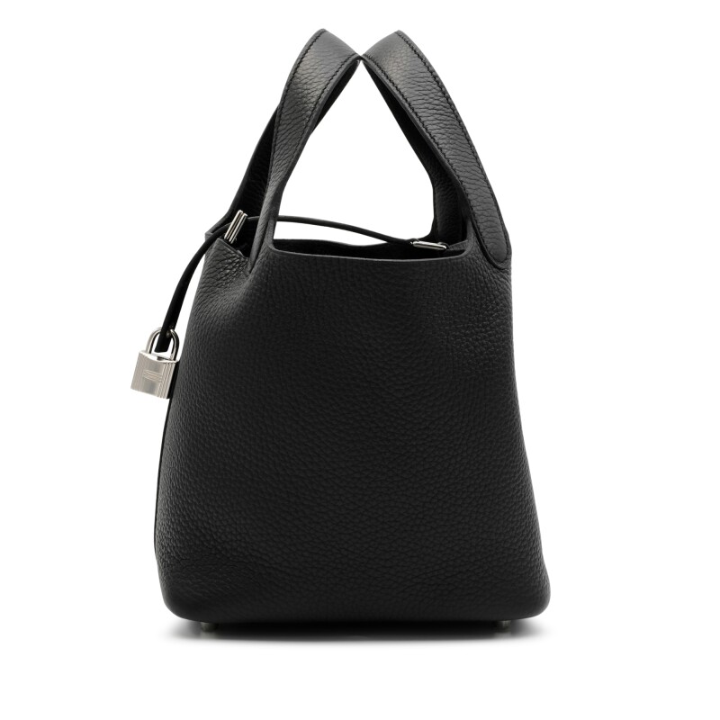 Hermes Black Clemence Picotin Lock 18 Palladium Hardware
