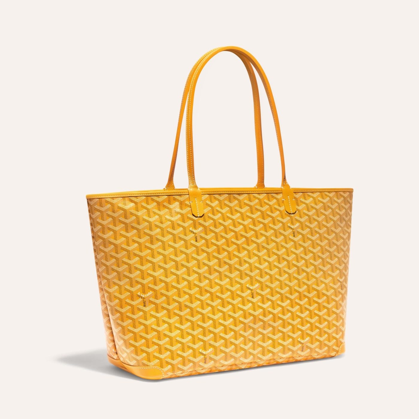 Goyard Artois Tote MM Yellow Goyardine Canvas & Chevroches Calfskin Palladium Hardware