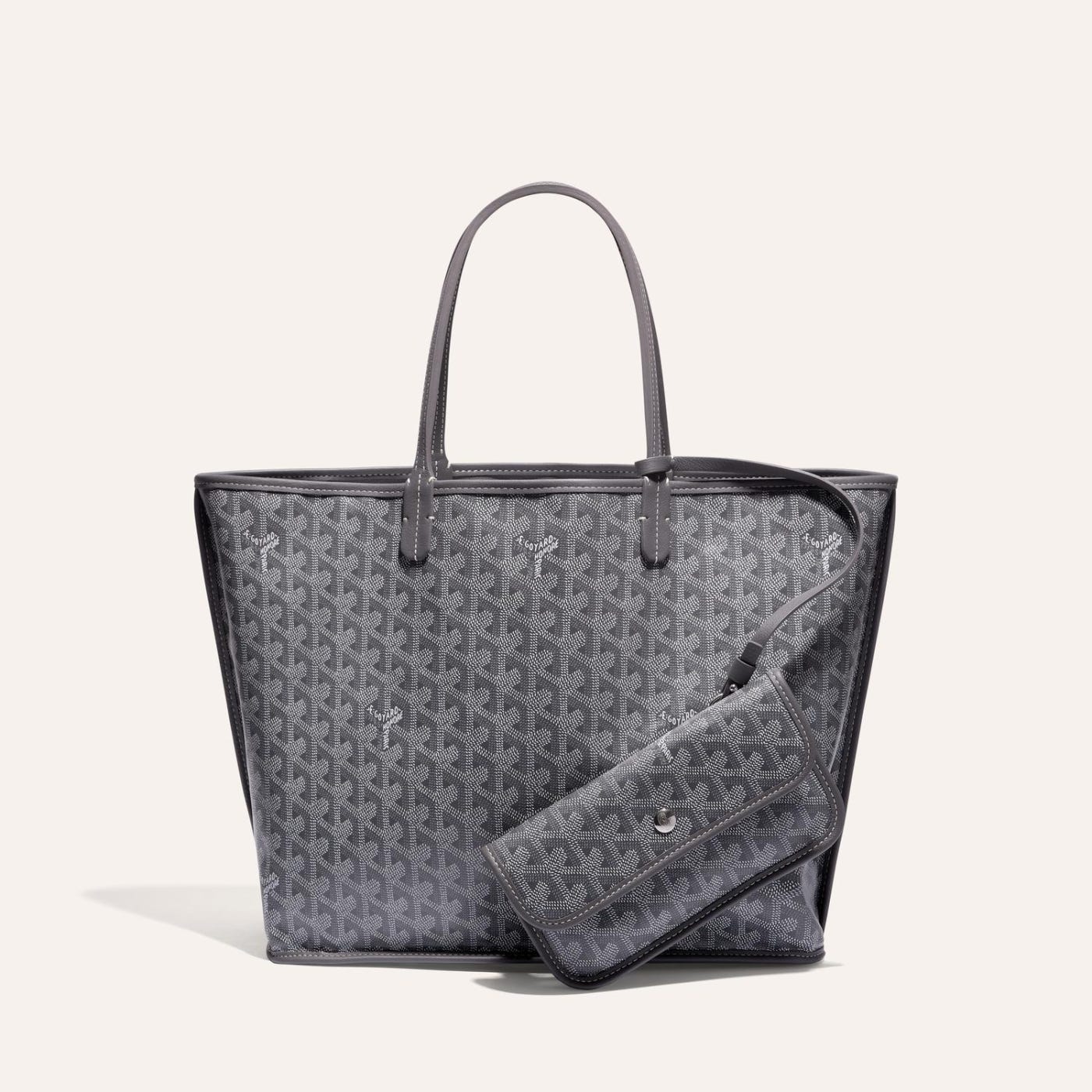 Goyard Goyardine Grey Anjou PM Reversible Tote Bag Palladium Hardware