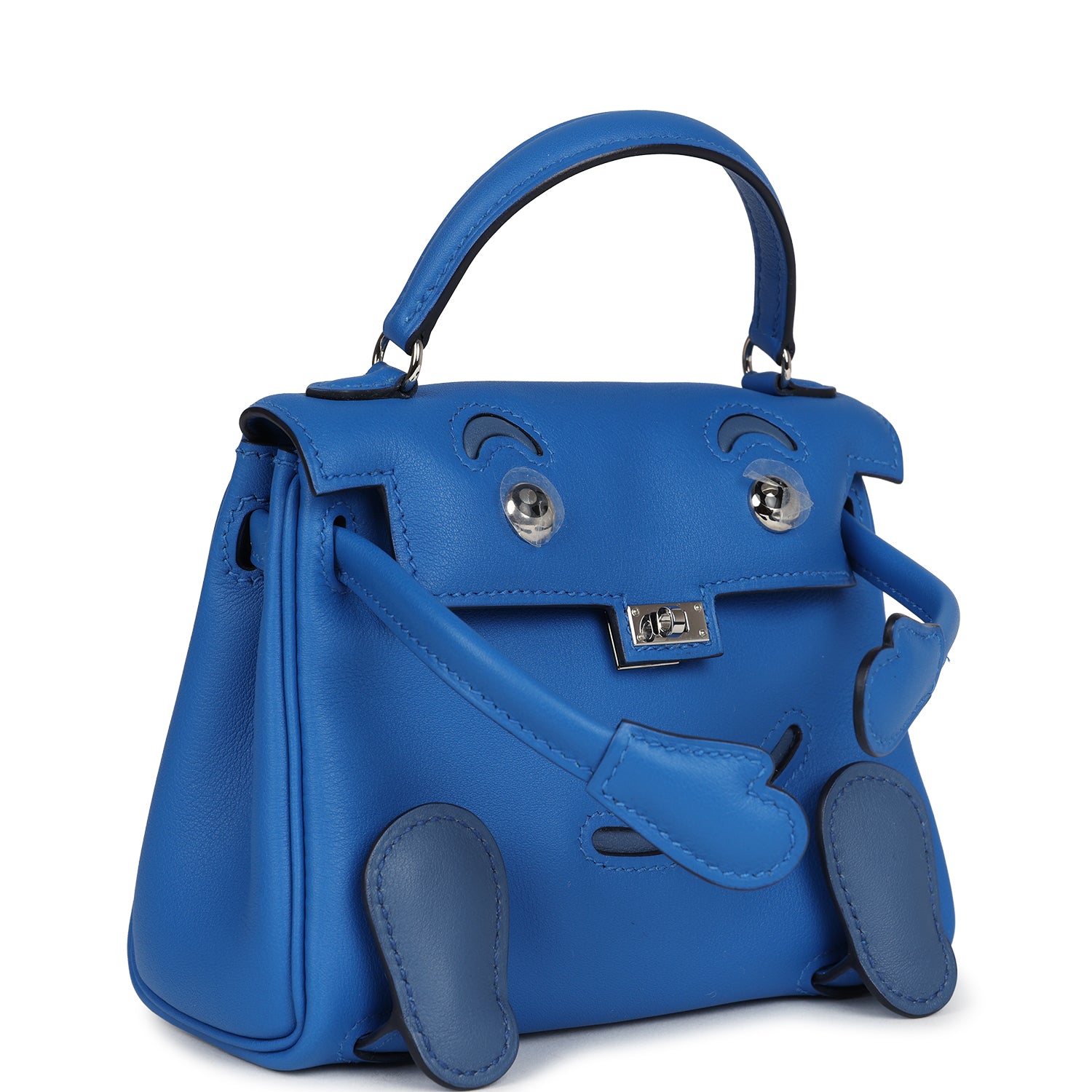 Hermes “Quelle Idolle” Kelly Doll Bleu Zellige and Bleu Agate Swift Palladium Hardware